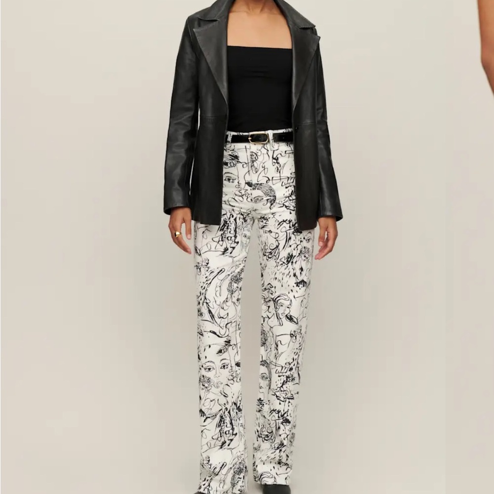 Reformation Wilder black and white jeans